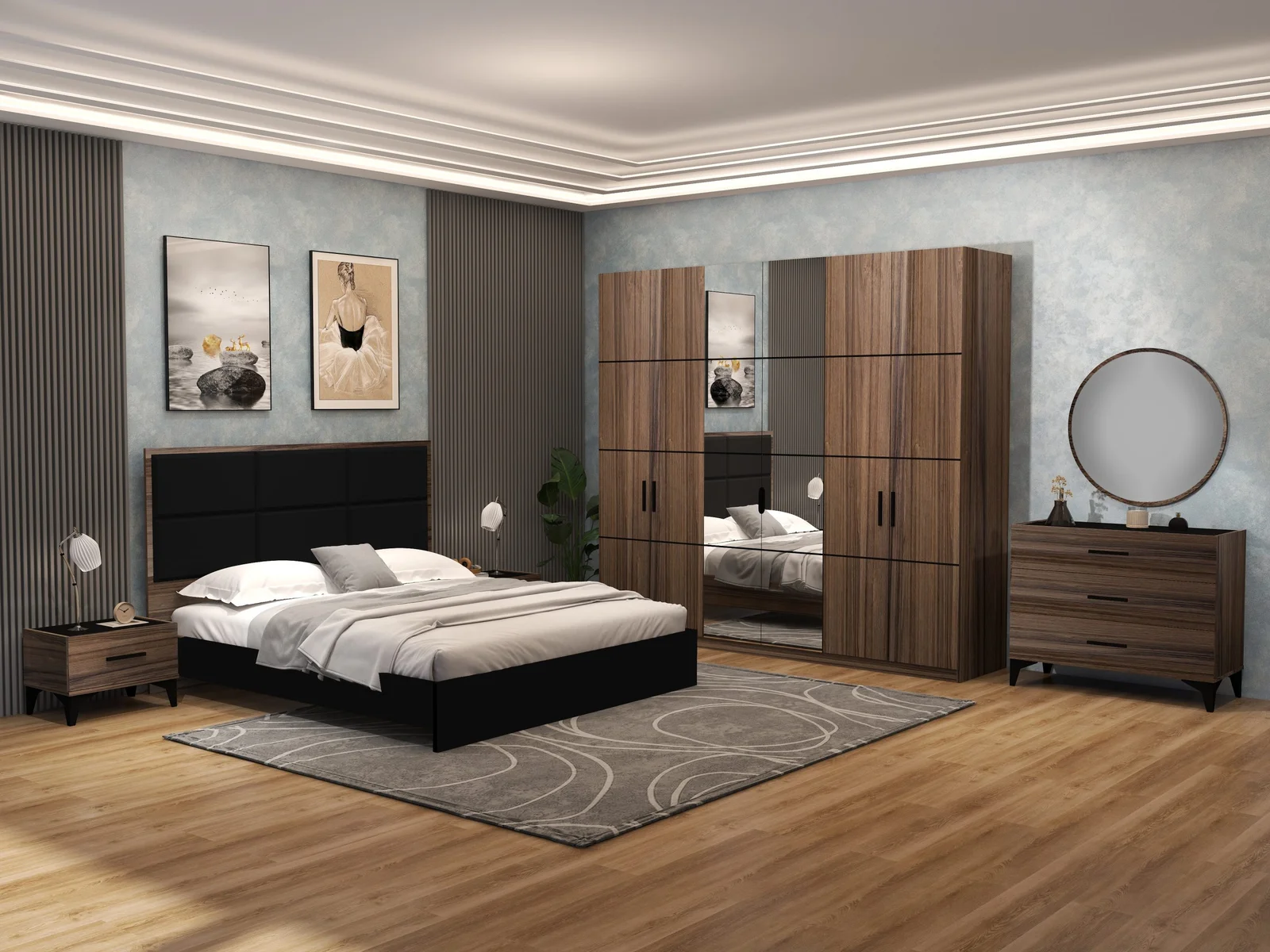 Carlo-Bedroom-RN102B-black-scaled أستوريا لايت - الصورة 1